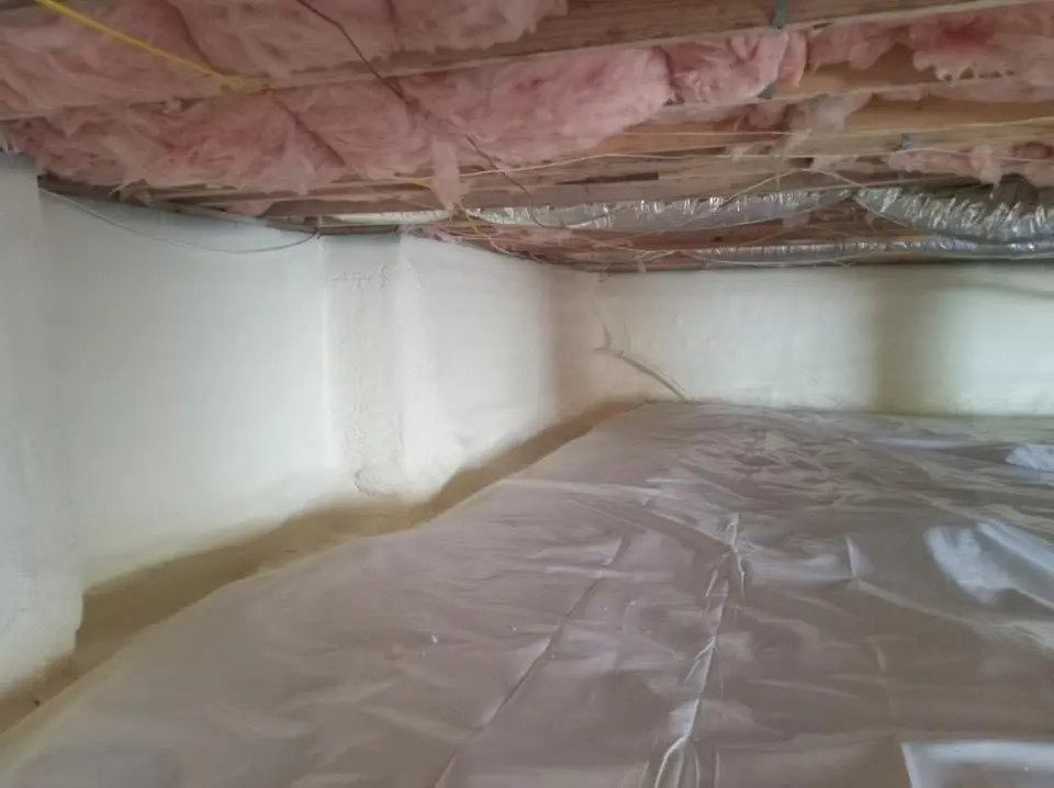 Crawl space encapsulation with closed-cell spray foam for Flat Roof Repair in Glastonbury