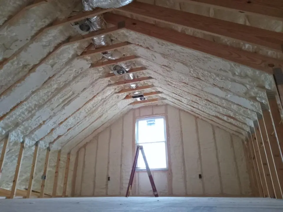 Spray foam roofing application for Crawl Space Insulation project in Glastonbury